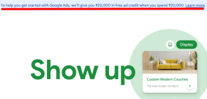 Google Ads offer for new signups